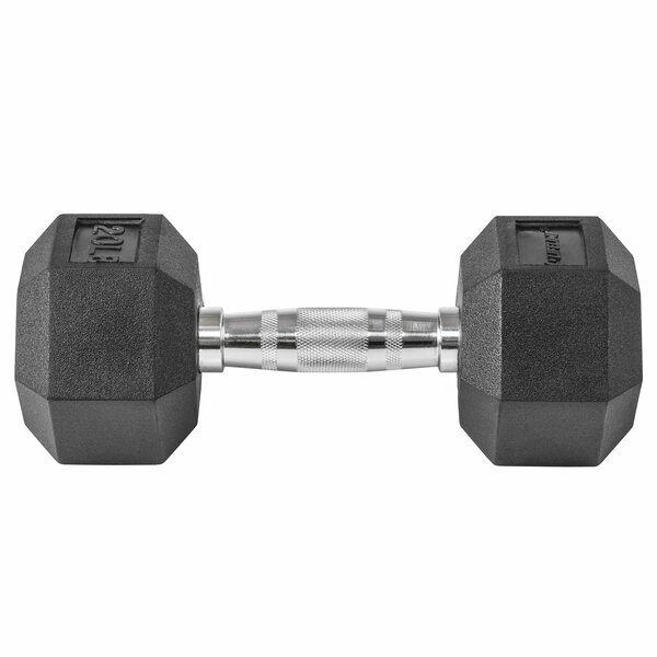 Lifeline Fitness Hex Rubber Dumbbell, 20lbs LLHRD20